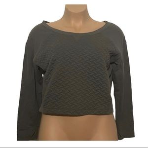 Zella Quilted Cropped Crewneck